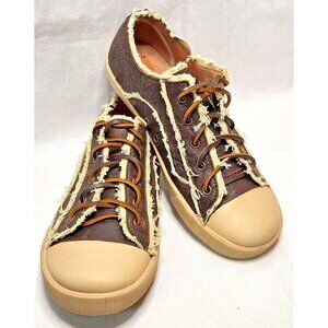 Jim Barnier Handcrafted Women's Leather Sneakers Casual Shoes Brown Size US 8